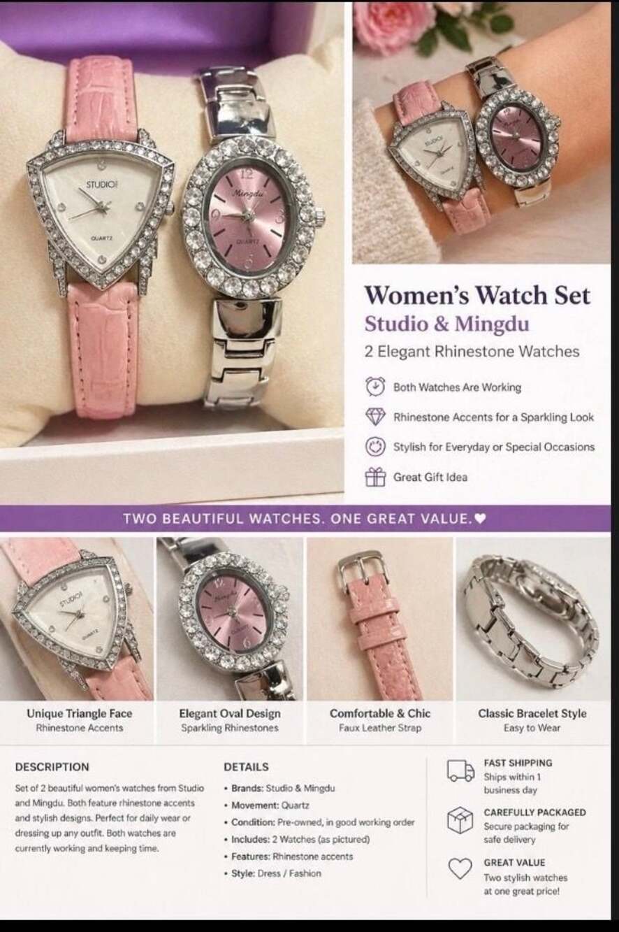 Womenโs Rhinestone Watch Lot Studio Mingdu Quartz Dress Watches Working
